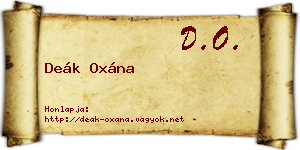 Deák Oxána névjegykártya